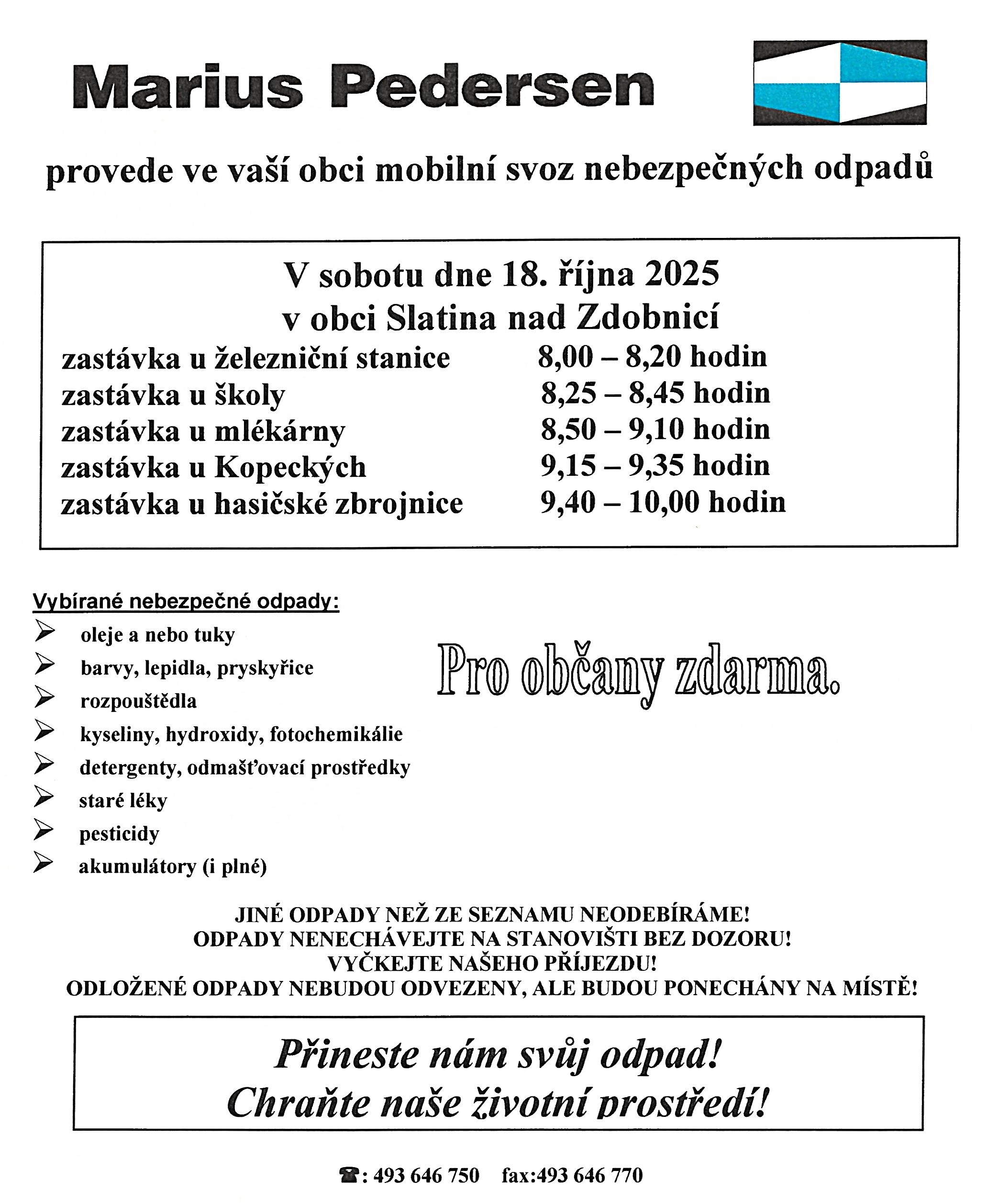 Svoz nebezpečného odpadu